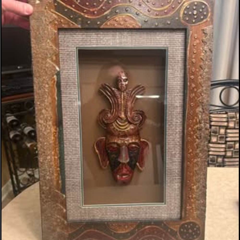 Bundle of 2 Gorgeous Tribal Mask Picture Frame in solid wood❤️14.5x21